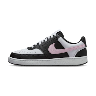 (W) Nike Court Vision Low Next Nature Black/White/Pink Foam