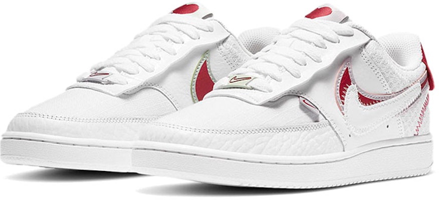 Nike Court Vision 1 雙鉤 鴛鴦 防滑輕便 低筒 板鞋 女款 白色 情人節限定款 Lookbook Nike Court Vision 1 雙鉤 鴛鴦 防滑輕便 低筒 板鞋 女款 白色 情人節限定款