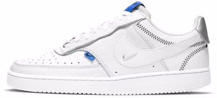 (Women) Nike Court Vision Low SE 'White Metallic Silver' DD1648-100 (Women) Nike Court Vision Low SE 'White Metallic Silver' DD1648-100