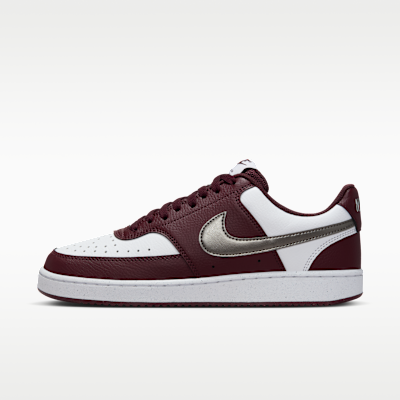 (Women) Nike Court Vision Low White/Burgundy Crush/Metallic Pewter IM7647-100