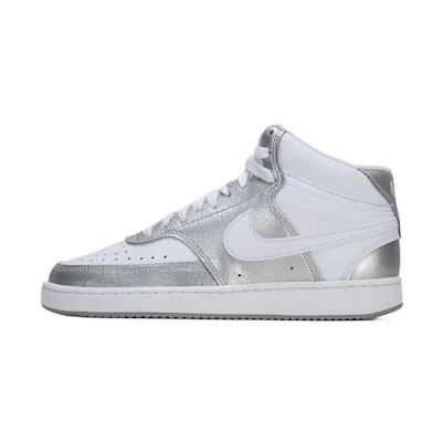 (W) Nike Court Vision Mid 'Metallic Silver White'