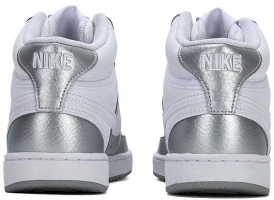 (Women) Nike Court Vision Mid 'Metallic Silver White' CD5436-108 Lookbook (Women) Nike Court Vision Mid 'Metallic Silver White' CD5436-108