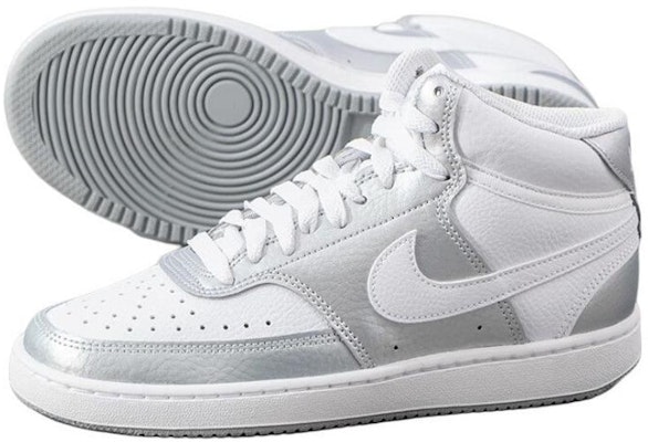 (Women) Nike Court Vision Mid 'Metallic Silver White' CD5436-108 Shop (Women) Nike Court Vision Mid 'Metallic Silver White' CD5436-108