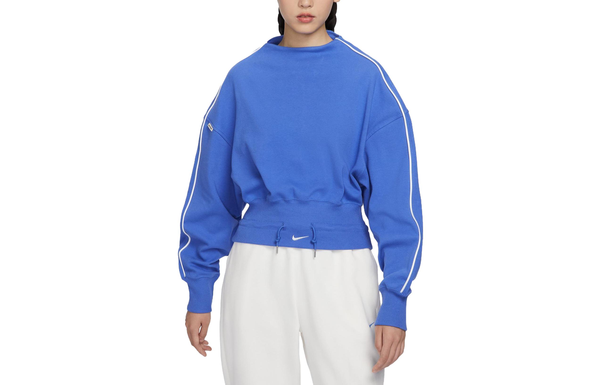 (Women) Nike Cropped Comet Blue High-Neck Sweatshirt FB8753-411