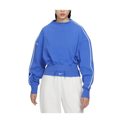 (Women) Nike Cropped Comet Blue High-Neck Sweatshirt FB8753-411