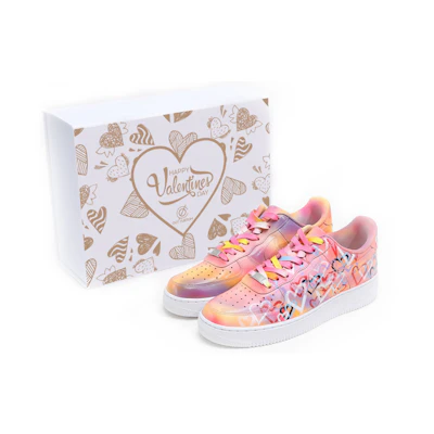 (W) Nike Custom Air Force 1 Low 'Valentine's Day - Peach Heart'