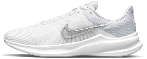 (Women) Nike Downshifter 11 'White Metallic Silver' CW3413-100 (Women) Nike Downshifter 11 'White Metallic Silver' CW3413-100