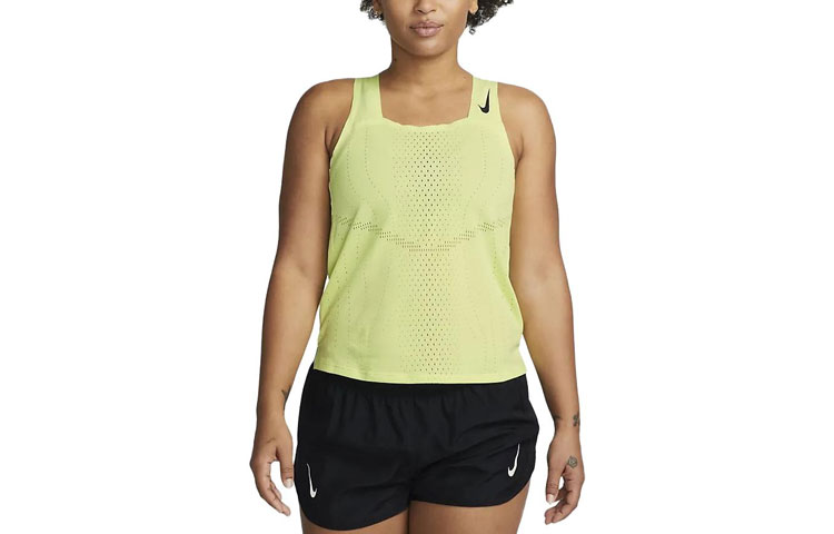 (Women) Nike Dri-FIT ADV AeroSwift Square-Neck Tank Top Fluorescent Yellow. DM7551-736