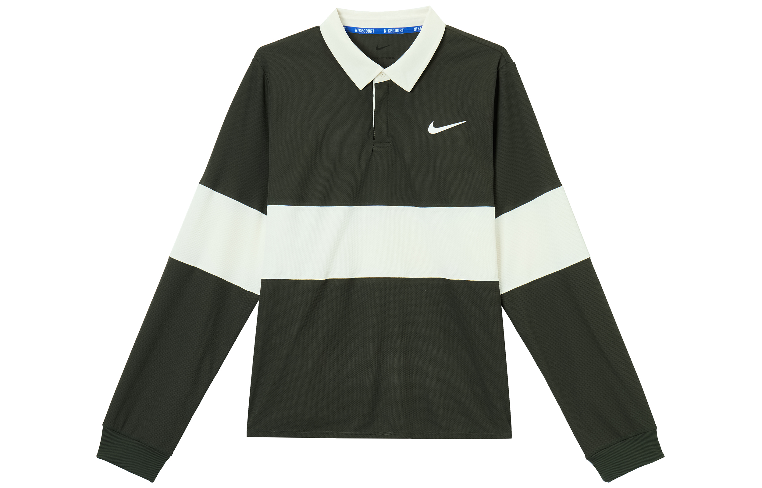 Nike Dri-FIT ADV Court Slam Tennis Polo Long Sleeve Redwood Green/Ivory/White . IB8142-355
