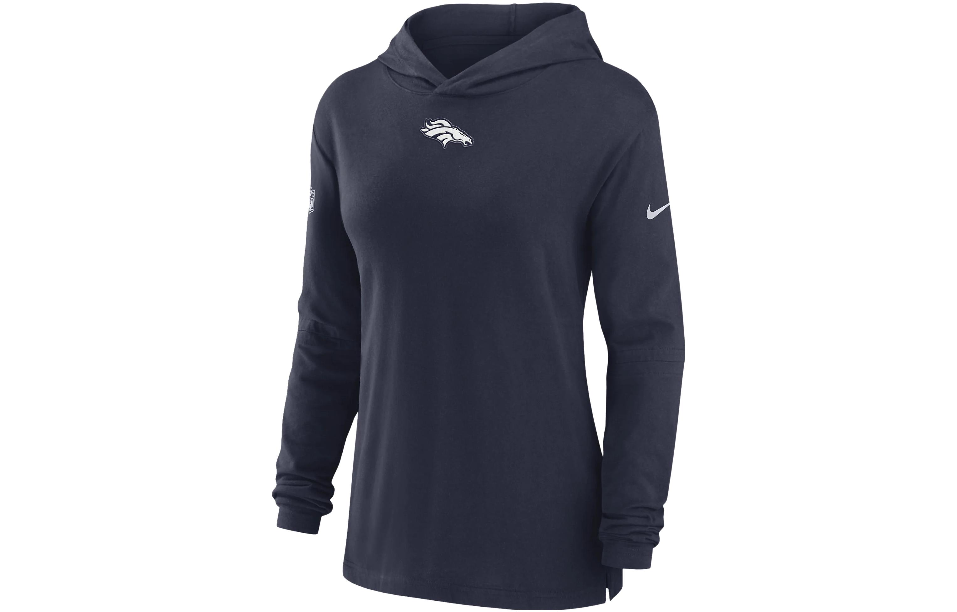 (Women) Nike Dri-FIT Sideline NFL Denver Broncos Logo Hoodie Women Navy Blue 00MX41S8W-3S0
