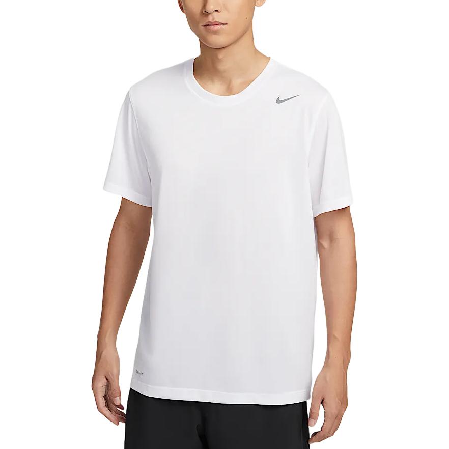 Nike Dri-Fit Team Legend Logo Crewneck White Short Sleeve T-Shirt for Men IB8898-100
