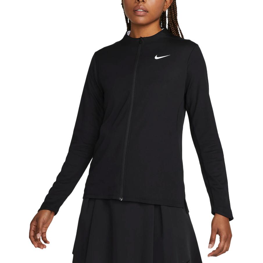 (Women) Nike Dri-Fit UV Advantage Logo Print Slim Fit Long Sleeve Jacket Women Black DX1489-010