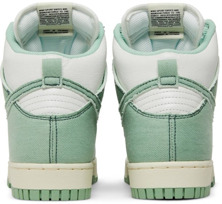 (Women) Nike Dunk High 1985 'Green Denim' DV1143-300 Details for (Women) Nike Dunk High 1985 'Green Denim' DV1143-300