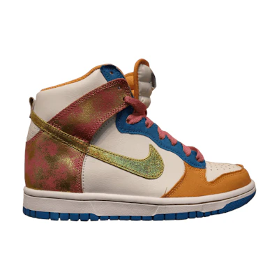 (W) Nike Dunk High 6.0 'Swan Metallic Gold'