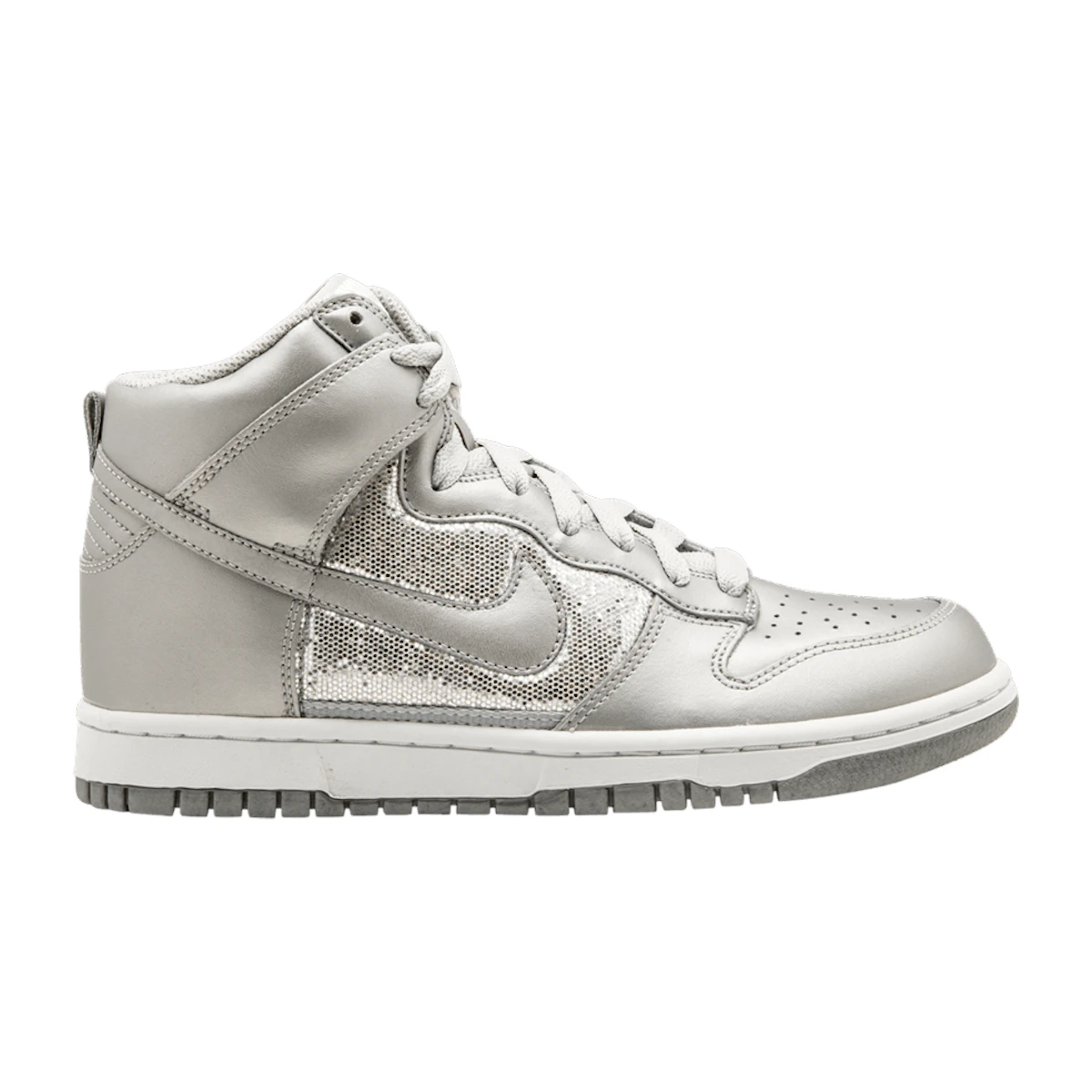 Silver nike high tops sales