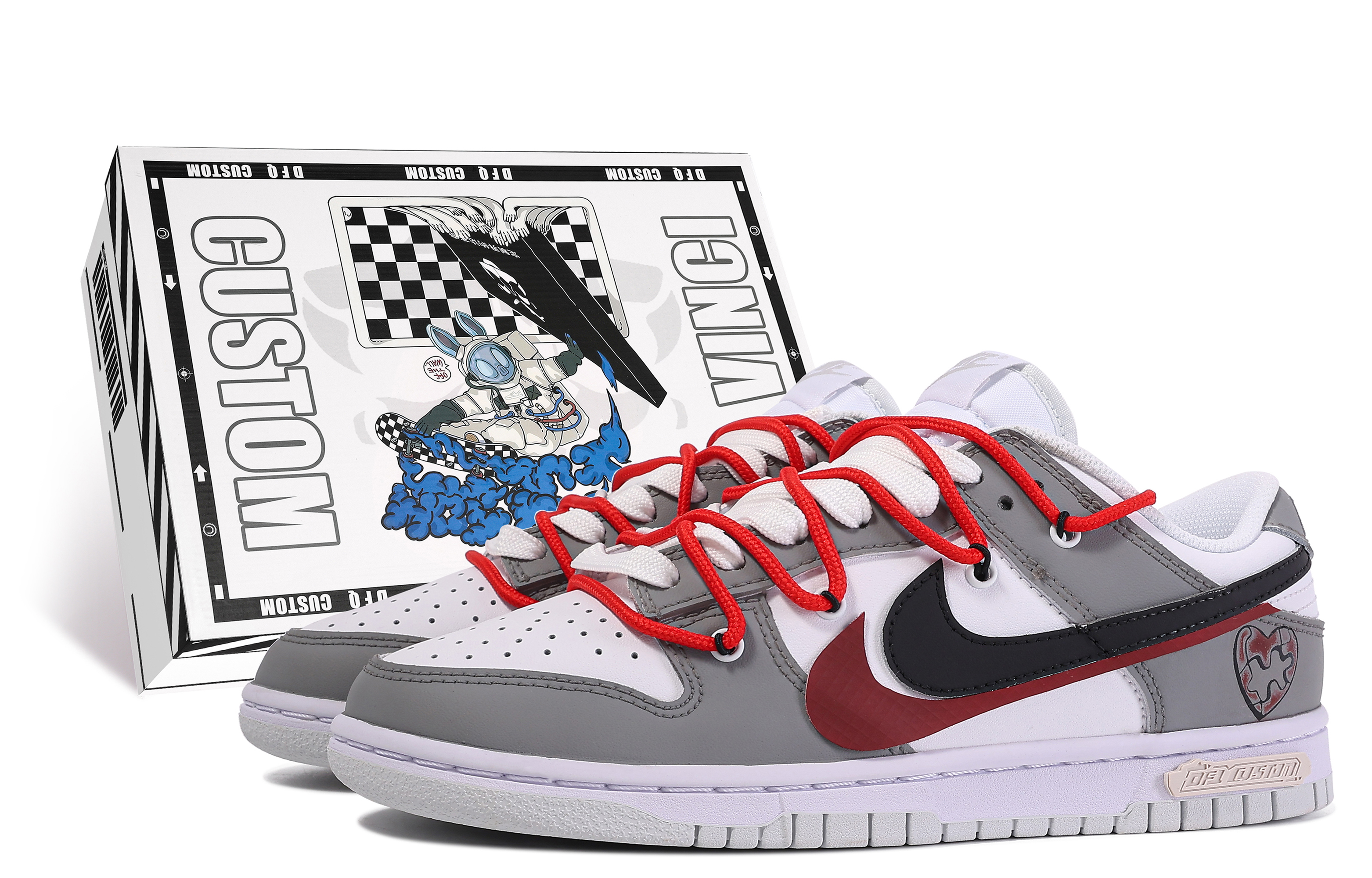 Buy (W) Nike Dunk Low 'Da Vinci Custom Abu Merah Putih' DH9765-102-486451