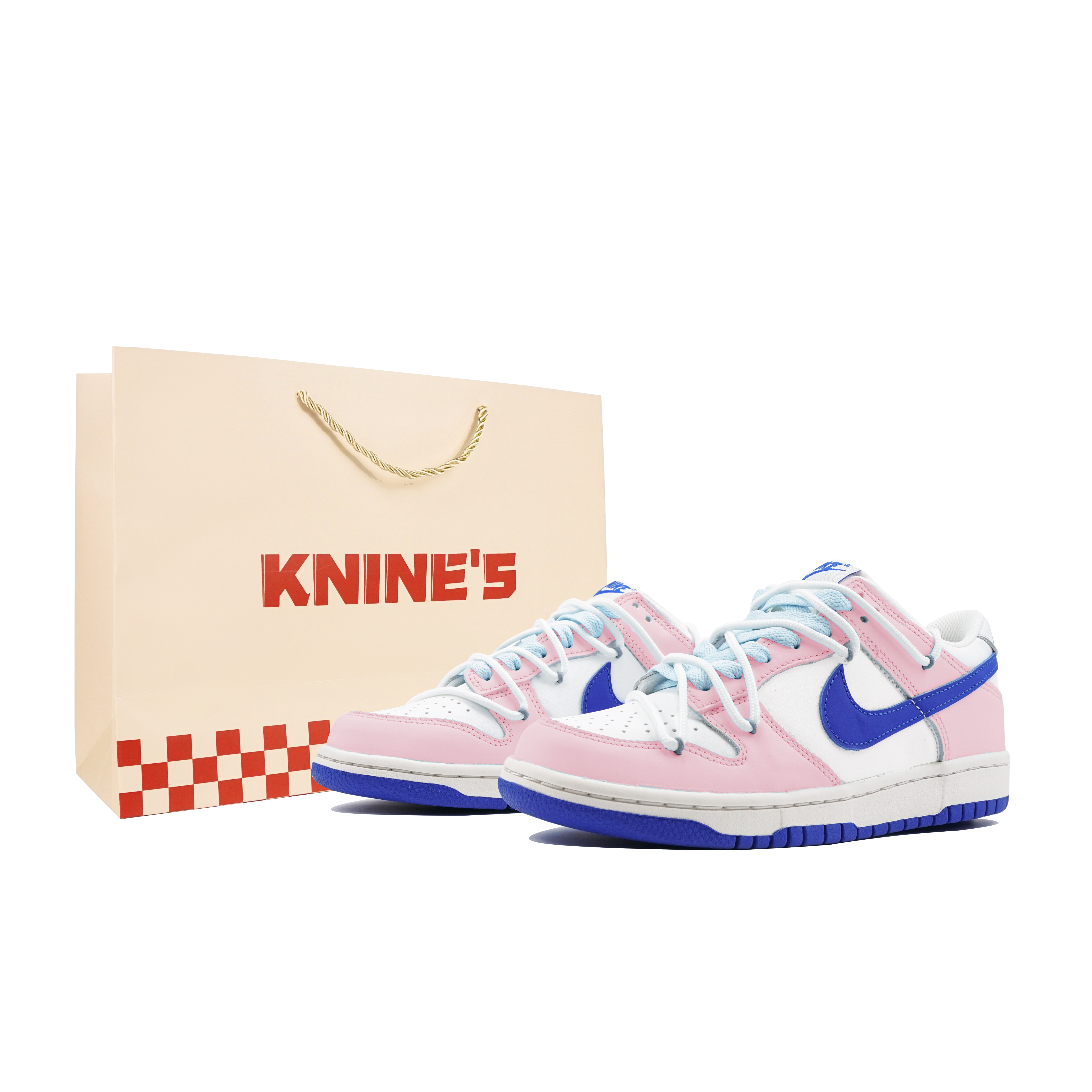 Buy 【定制球鞋】Nike Dunk Low 玖制 馬卡龍小豬 冰激凌 小眾 清新 禮袋 復古 防滑 低幫 板鞋 女款 白藍粉