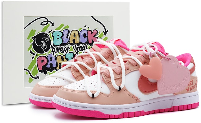 客製化球鞋 Nike Dunk Low 粉色甜心 皮革 高街戶外 黑豹 復古優質 耐磨輕便透氣防滑 低筒 板鞋 女款 粉白 Buy 客製化球鞋 Nike Dunk Low 粉色甜心 皮革 高街戶外 黑豹 復古優質 耐磨輕便透氣防滑 低筒 板鞋 女款 粉白