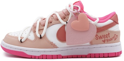 客製化球鞋 Nike Dunk Low 粉色甜心 皮革 高街戶外 黑豹 復古優質 耐磨輕便透氣防滑 低筒 板鞋 女款 粉白 Order 客製化球鞋 Nike Dunk Low 粉色甜心 皮革 高街戶外 黑豹 復古優質 耐磨輕便透氣防滑 低筒 板鞋 女款 粉白