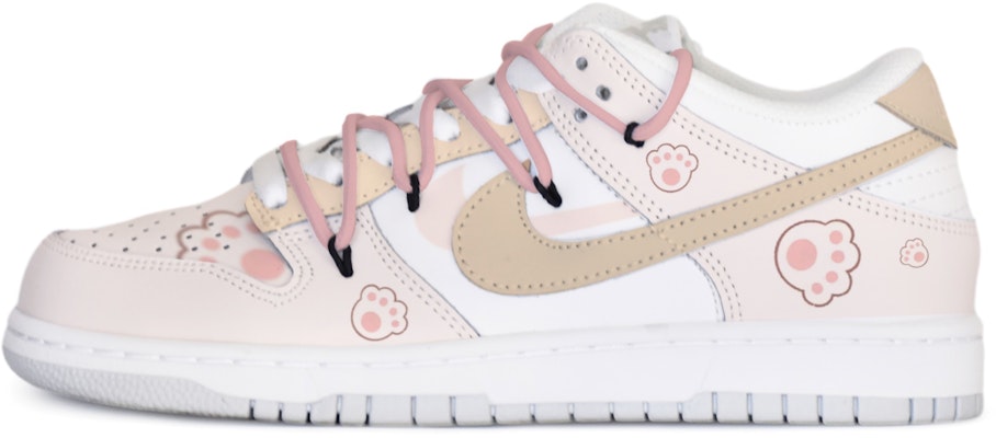【訂製球鞋】Nike Dunk Low 落花 甜心貓爪 手繪塗鴉 防滑耐磨 低筒 板鞋 女款 粉白 Buy 【訂製球鞋】Nike Dunk Low 落花 甜心貓爪 手繪塗鴉 防滑耐磨 低筒 板鞋 女款 粉白