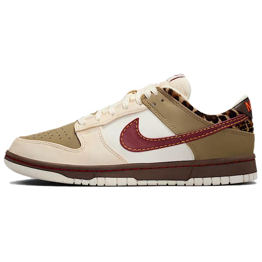 (Women) Nike Dunk Low Retro Leather Sneakers Cream Red Classic Comfort IM6687-262