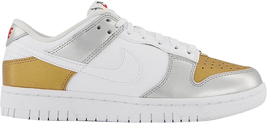 (Women) Nike Dunk Low SE 'White Metallic Gold Silver' DH4403-700 Buy (Women) Nike Dunk Low SE 'White Metallic Gold Silver' DH4403-700