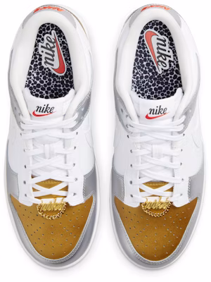 (Women) Nike Dunk Low SE 'White Metallic Gold Silver' DH4403-700 Lookbook (Women) Nike Dunk Low SE 'White Metallic Gold Silver' DH4403-700