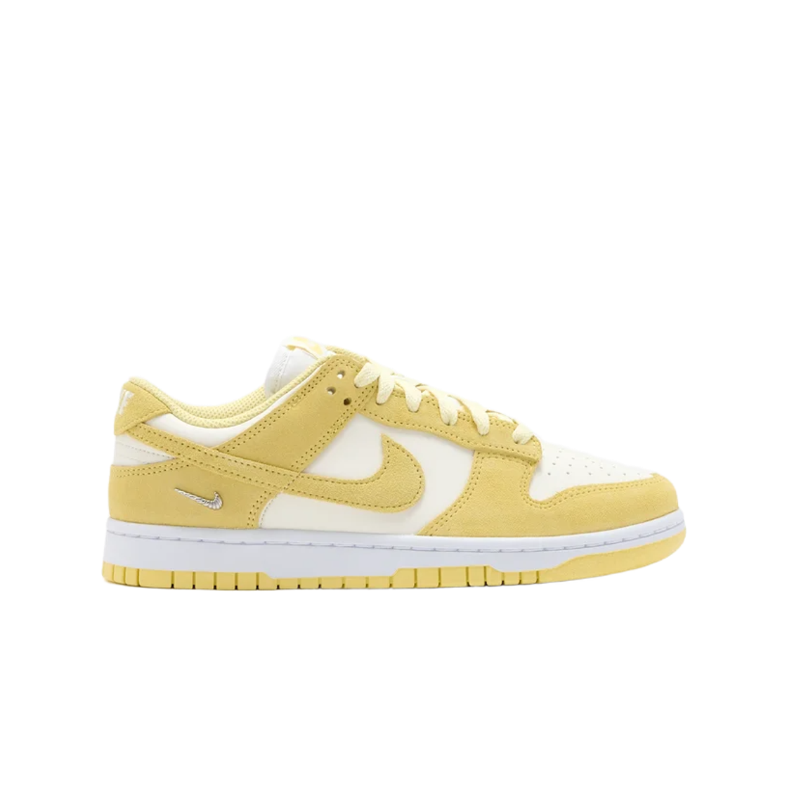 (Women) Nike Dunk Low Suede 'Sail White Metallic Silver Soft Yellow' IO4244-104