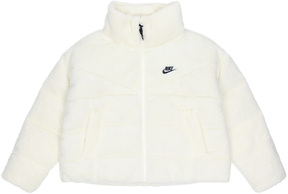 (Women) Nike Embroidered Logo Sherpa Fleece Winter Jacket Down Coat Off-White DD4655-715 Buy (Women) Nike Embroidered Logo Sherpa Fleece Winter Jacket Down Coat Off-White DD4655-715