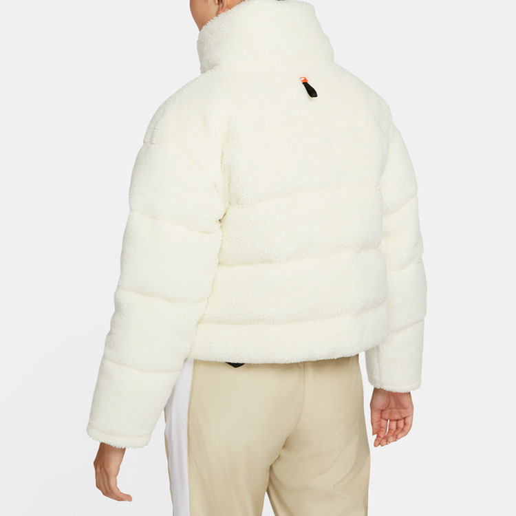 Sizing (Women) Nike Embroidered Logo Sherpa Fleece Winter Jacket Down Coat Off-White DD4655-715