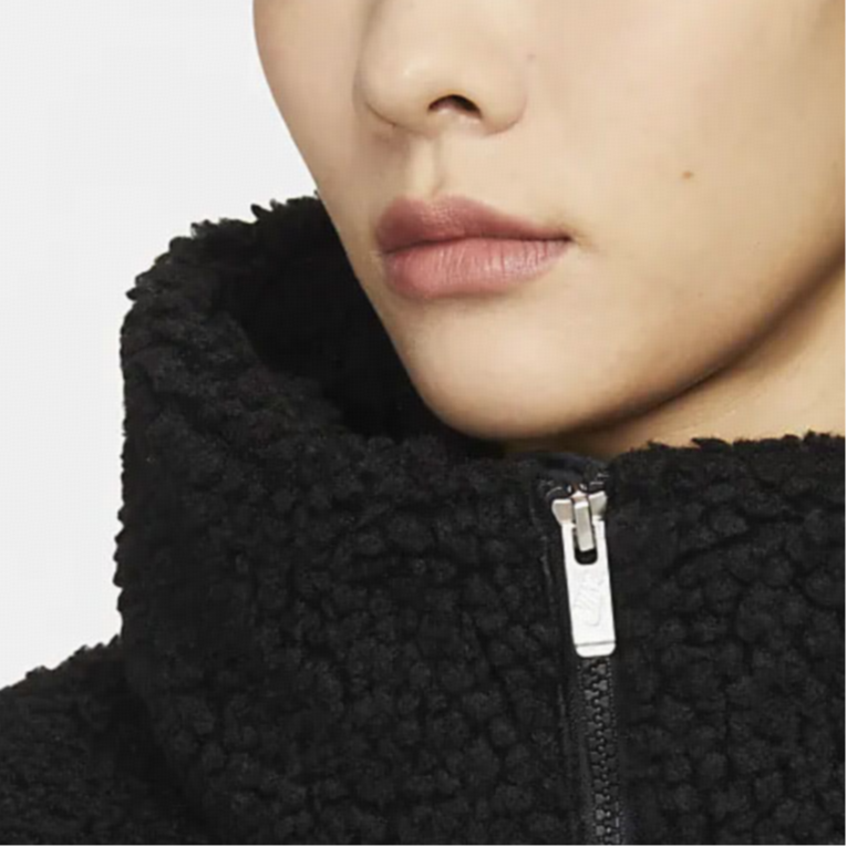 (Women) Nike Embroidered Logo Stand Collar Zip Jacket Black DV6676-010 圖 5