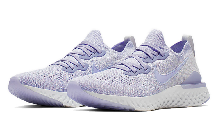 Shop Nike Epic React Flyknit 2 針織 運動 低筒 跑步鞋 女款 淡紫