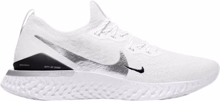 (Women) Nike Epic React Flyknit 2 'White Metallic Silver' CQ5411-140 (Women) Nike Epic React Flyknit 2 'White Metallic Silver' CQ5411-140