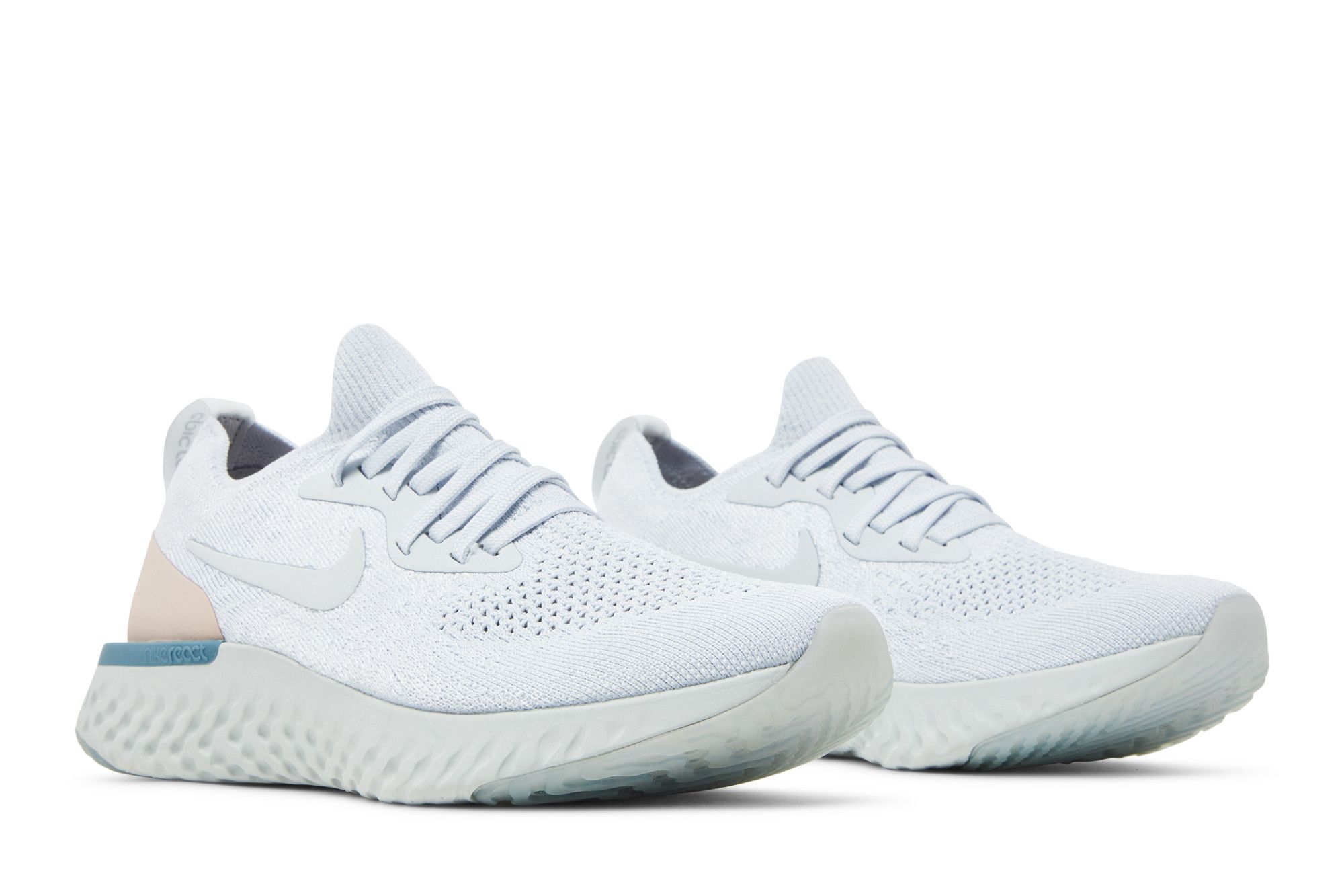 Cheap (W) Nike Epic React Flyknit Platino Celeste Teal Celestiale AQ0070-014