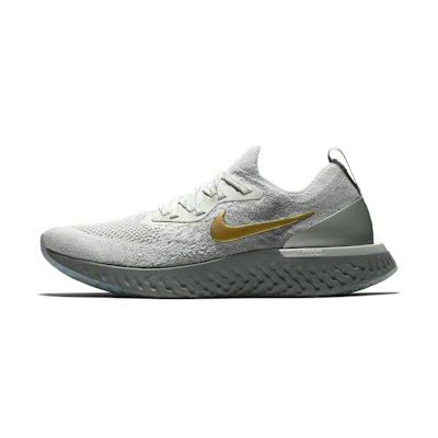 (W) Nike Epic React Flyknit Vast Grey Metallic Gold