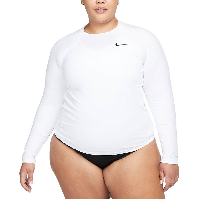 (Women) Nike Essential Dri-FIT White Long-Sleeve Swimsuit Set NESSA376-100