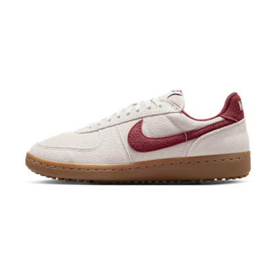 (W) Nike Field General Suede. Light Beige/Brown Dark/Deep Team Red
