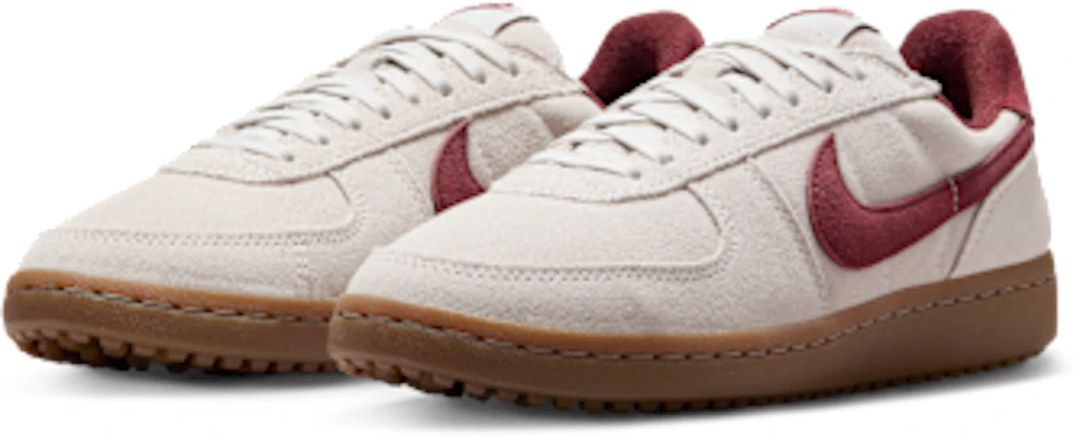 (W) Nike Field General Suede. Beige Cerah/Coklat Gelap/Merah Pasukan Mendalam IF1743-001 Details for (W) Nike Field General Suede. Beige Cerah/Coklat Gelap/Merah Pasukan Mendalam IF1743-001