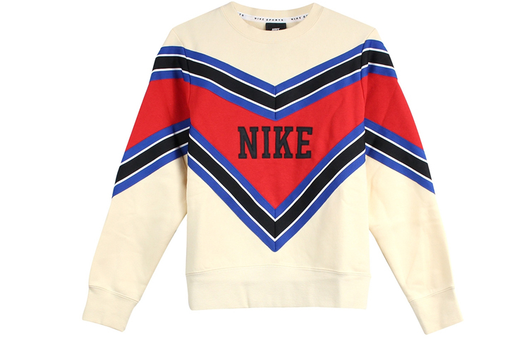 (Women) Nike Fleece Knit Crewneck Sweatshirt Pullover Cream White BV2921-115