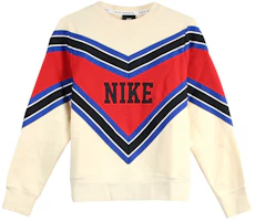(Women) Nike Fleece Knit Crewneck Sweatshirt Pullover Cream White BV2921-115 (Women) Nike Fleece Knit Crewneck Sweatshirt Pullover Cream White BV2921-115