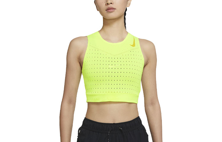 (Women) Nike Fluorescent Yellow Logo Running Vest - Breathable & Quick-Dry CZ9384-702