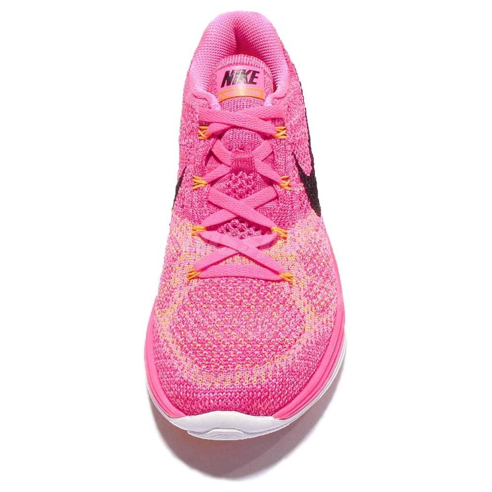 Shop (W) Nike Flyknit Lunar 3 ''Pink Blast'' Scarpe da Running Rosa Fluo 698182-603