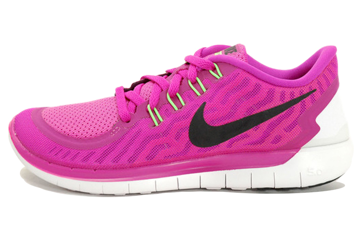 (Women) Nike Free 5.0 Fuchsia Flash Black- Pow-Hot Lava 'Pink' 724383-501