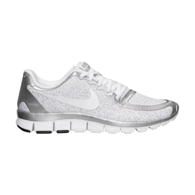 (W) Nike Free 5.0 V4 'White Metallic Silver'