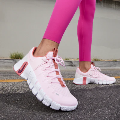 (Women) Nike Free Metcon 5 Training Shoes Pink Foam/Adobe/Platinum Tint/Dark Team Red DV3950-603 3