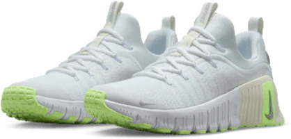Details for (W) Nike Free Metcon 6 Blanco/Volt Suave/Sail/Plateado Metálico FJ7126-108