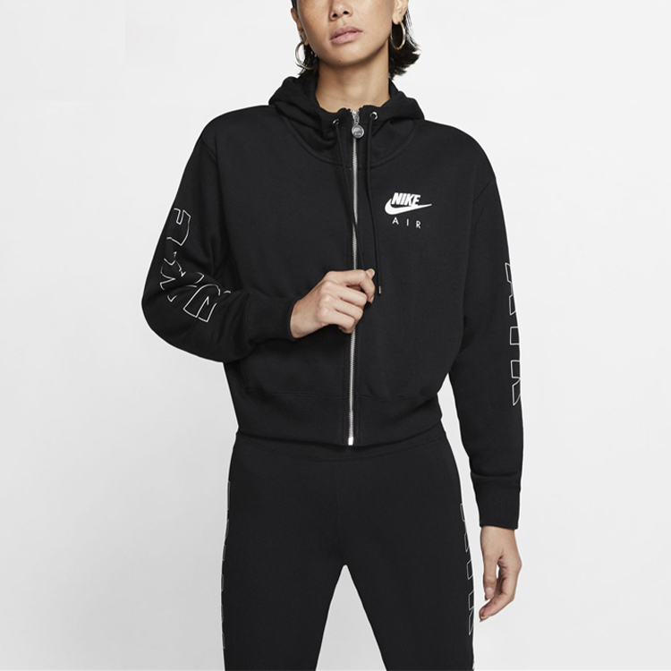 (Women) Nike Full-Zip Knit Hoodie Jacket Black CJ3043-010 圖 5