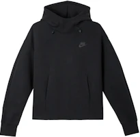 (Women) Nike FW24 Tech Fleece Black Comfy Loose-Fit Sweatshirt Essential FV6323-010 (Women) Nike FW24 Tech Fleece Black Comfy Loose-Fit Sweatshirt Essential FV6323-010