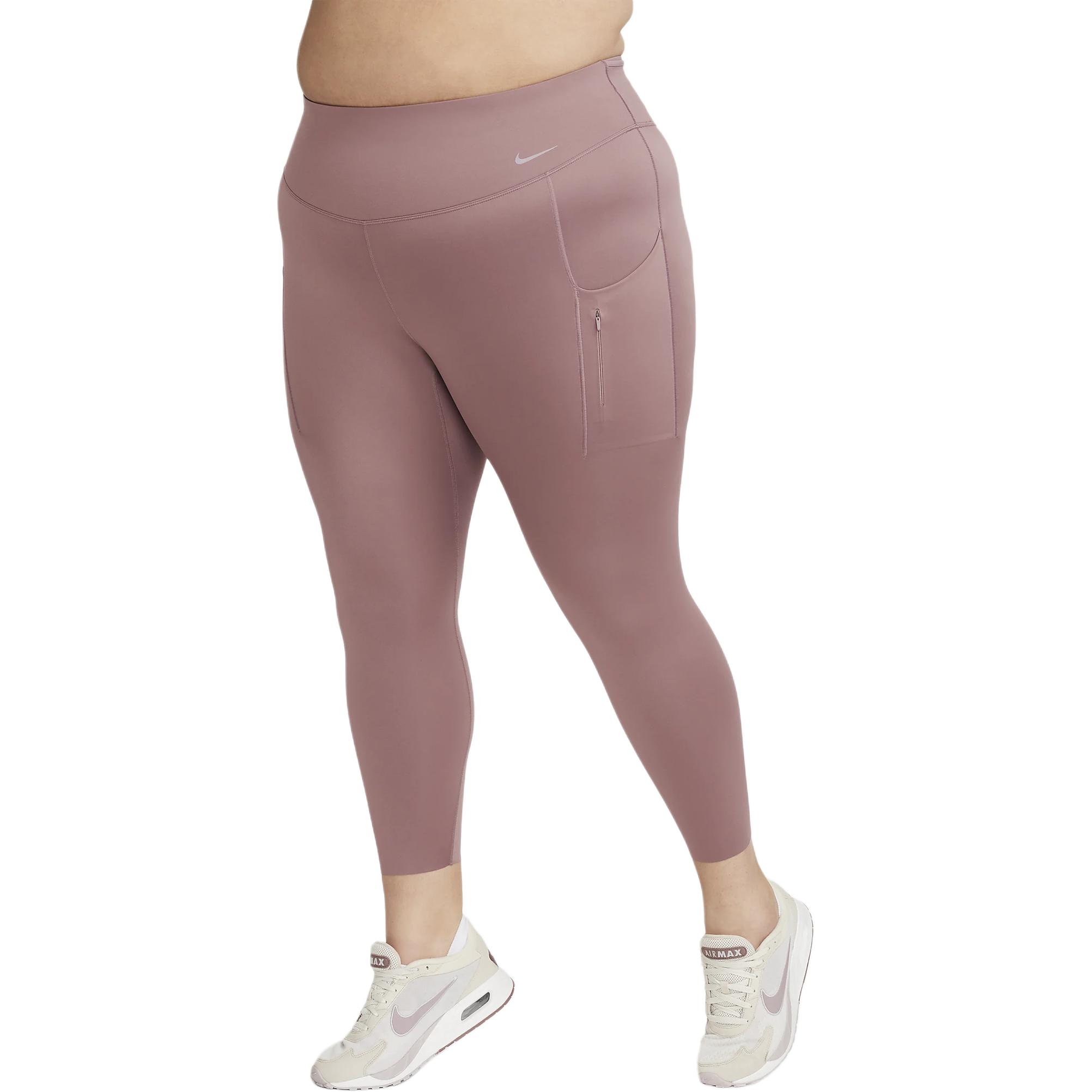 (Women) Nike Go High-Waisted Sports Pants Women’s Smoky Purple-Red Logo Casual Comfort DV4902-208