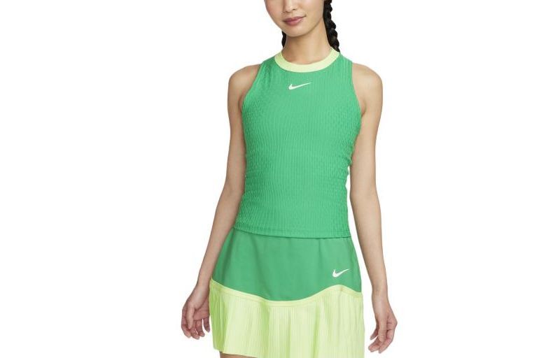 (Women) Nike Green Breathable Quick-Dry Tennis Tank Top FD5636-324